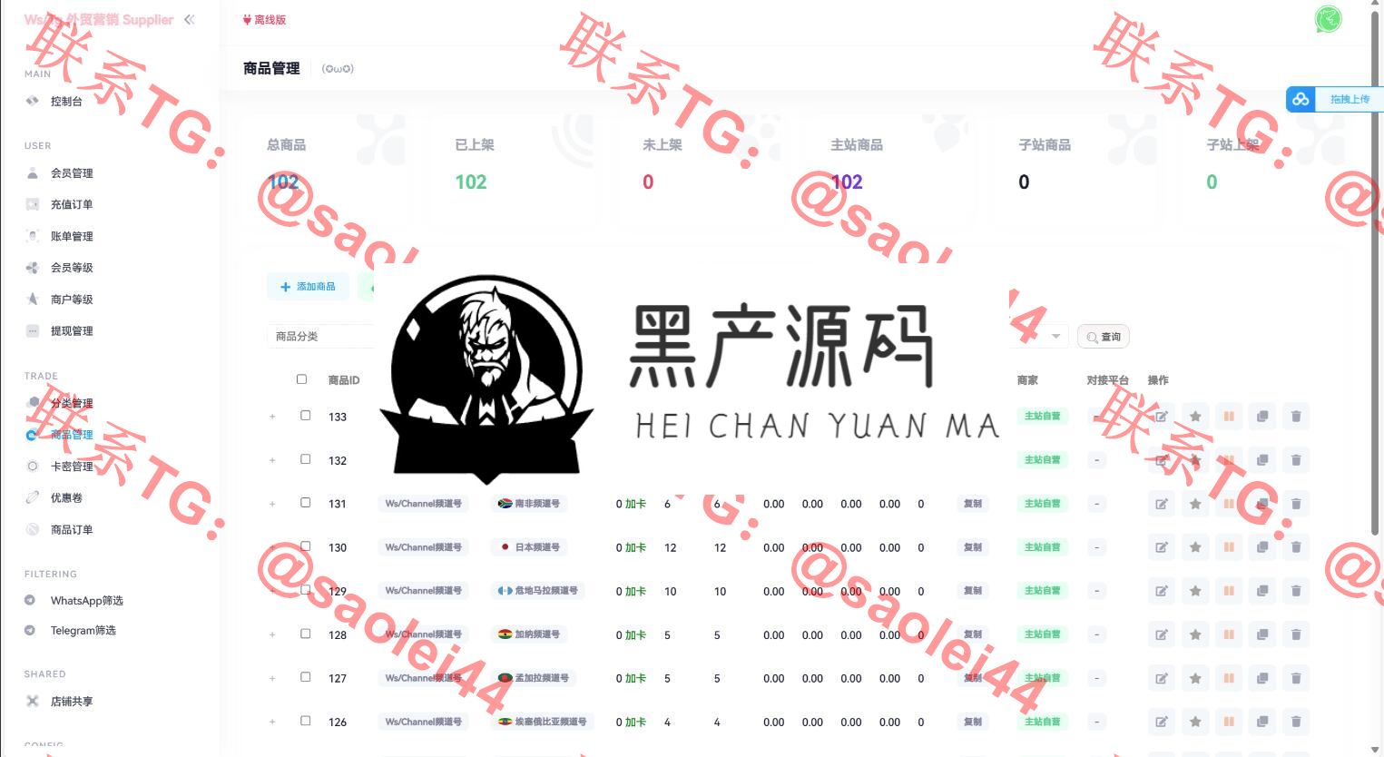 WhatsApp筛选Ws/Tg外贸营销Supplier推特号/FB号/谷歌号/小火箭Ws/Channel社交账号/账号售卖网源码